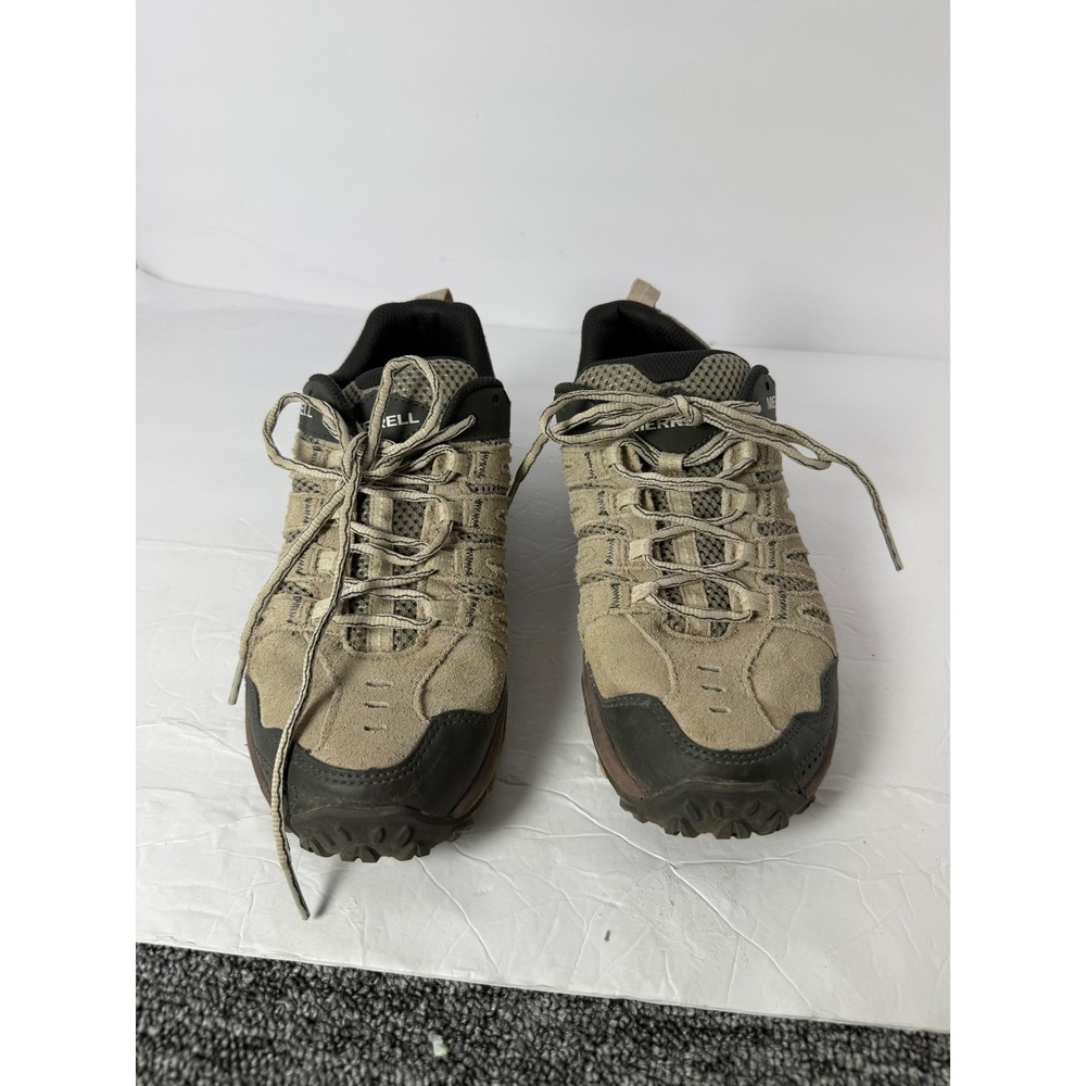 Merrell Womens J037998 Hiking Shoes Taupe Brown Suede Mesh Low Top Size 9.5